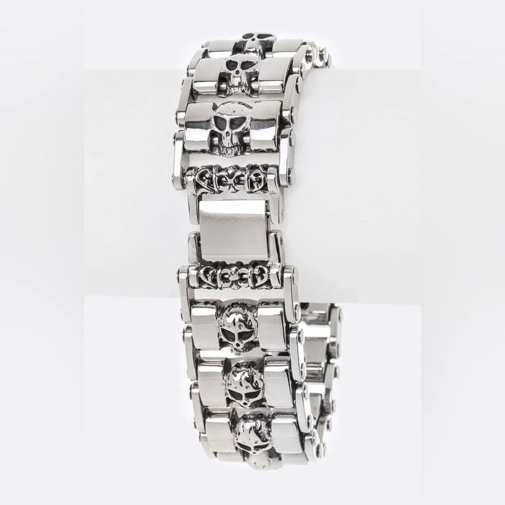 Stainless Steel Unisex Skull Bracelet